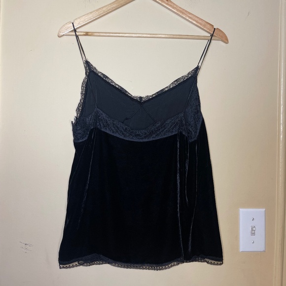 All Saints Black Lace Trim Cami Top - Picture 2 of 5